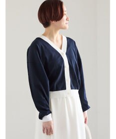 Te chichi 14G綿ポリVネックカーディガン