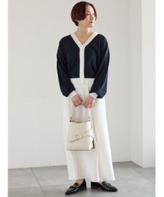 Te chichi 14G綿ポリVネックカーディガン