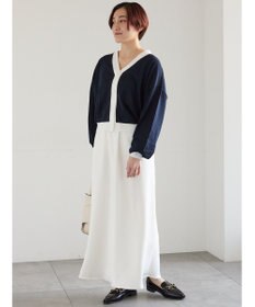 Te chichi 14G綿ポリVネックカーディガン