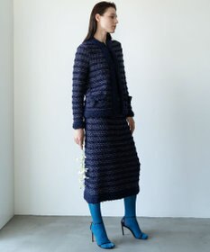 自由区 【カトリエムブーケ】Tweed melange フリンジスカート