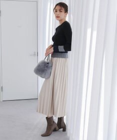 Tiaclasse 【洗える】マルチ配色ニットトップス