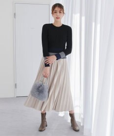 Tiaclasse 【洗える】マルチ配色ニットトップス