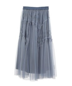 earth music&ecology シャーリングギャザーチュールスカート