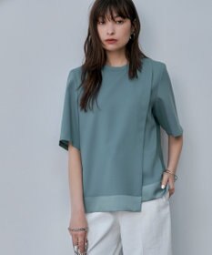 ICB 【新色追加・接触冷感・UVケア・速乾・洗える】 FluidBackSatin Tブラウス