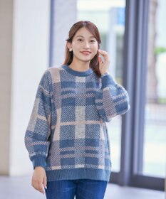 Tiaclasse 【洗える】チェック柄プルオーバーニット