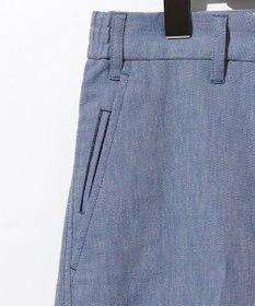 JOSEPH ABBOUD 【ウエストも伸びる/清涼/ストレッチ】ストレッチリネンシャンブレーショートパンツ