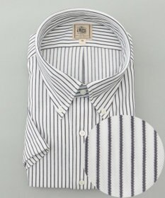 J.PRESS MEN 【KING SIZE】【夏に嬉しい高機能】カノコインレイストライプパッチポケット シャツ/B.D.