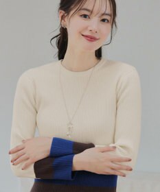 Tiaclasse 【洗える】マルチ配色ニットトップス