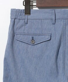 JOSEPH ABBOUD 【ウエストも伸びる/清涼/ストレッチ】ストレッチリネンシャンブレーショートパンツ