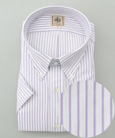 J.PRESS MEN 【KING SIZE】【夏に嬉しい高機能】カノコインレイストライプパッチポケット シャツ/B.D.