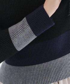 Tiaclasse 【洗える】マルチ配色ニットトップス