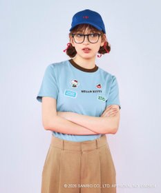 OP／FILA 【Ocean Pacific×ハローキティ】ワッペンリンガーチビTシャツ