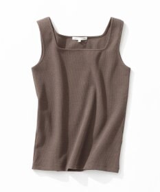 23区 S シャイニーリブ スクエアネック タンクトップ