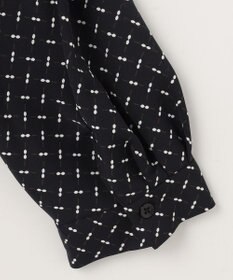 自由区 S 【セットアップ対応・洗える】ライトサテン8分袖 ブラウス