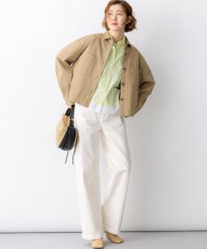 23区 【先行予約】CANCLINI レギュラーカラー ストライプ クロップドシャツ