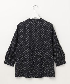 自由区 S 【セットアップ対応・洗える】ライトサテン8分袖 ブラウス