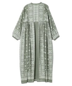 CRAFT STANDARD BOUTIQUE インド綿パネル柄ウエスト切り替えボリュームワンピース