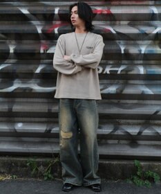 WEGO スーパーバギーダメージデニムパンツ