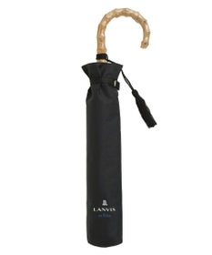 MOONBAT 【WEB限定】LANVIN en Bleu 晴雨兼用 折りたたみ傘 長傘(2WAY) プレーン×ロゴ刺繍 一級遮光 遮熱 UV