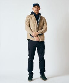 J.PRESS MEN マルチチェック×ナイロンタフタワッシャー リバーシブルシャツ