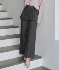 ICB L 【接触冷感・UVケア・撥水・洗える】LooseWeave  スカートレイヤードワイドパンツ