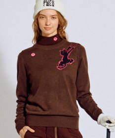 PW CIRCULUS 【WOMEN】Spark cat クルーネックニット ゴルフウェア レディース
