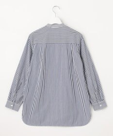 J.PRESS LADIES 【洗える】 コンパクトコットン ストライプ バンドカラー ブラウス