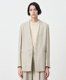 ATON LINEN OXFORD | ノーカラージャケット