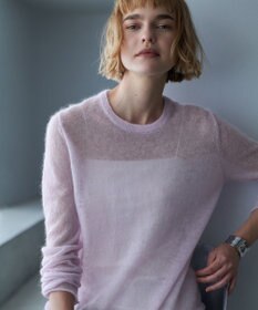 ICB L 【洗える】 シルキーシアーモヘヤ ニットプルオーバー