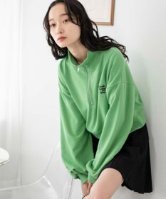 WEGO ハーフジップショートスウェット