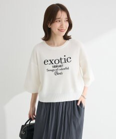 Green Parks ・ＥＬＥＮＣＡＲＥ　ＤＵＥ　ロゴ刺繍６分袖ニット