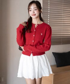 WEGO 【26年春新作】別注USPOLOケーブルニットカーデ