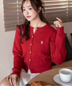 WEGO 【26年春新作】別注USPOLOケーブルニットカーデ