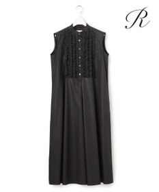 23区 【R(アール)】ルミナスコットン フロントフリル ワンピース ブラック系