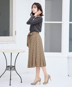 Tiaclasse 【洗える】1枚でコーディネートが決まる花柄ニットドッキングワンピース