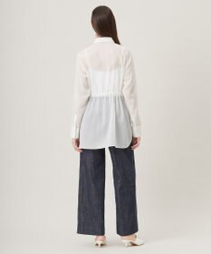 ICB L 【洗える】 PlaXシアーオーガンジー シャツ