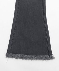 WEGO レースアップフリンジストレッチフレアデニムパンツ