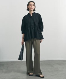 UNFILO ペプラム ギャザーブラウス