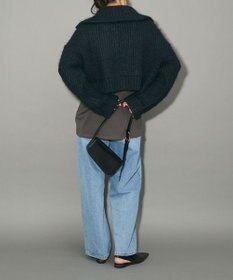 Green Parks フロントジップビックカラーニットブルゾン