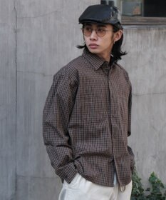 WEGO ミニマムチェックショートシャツ（LS）