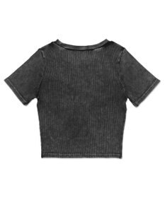 WEGO ヴィンテージウォッシュワンポイントリブT