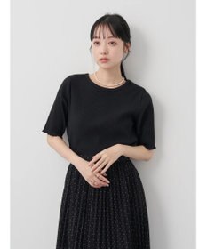 earth music&ecology ドットボタン５分袖リブプルオーバー