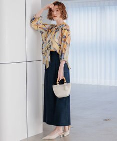 23区 【洗える】デニムライクシャンブレー Iライン スカート