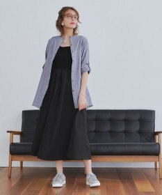 Tiaclasse 【新色追加・洗える】バンドカラーシャツチュニックブラウス