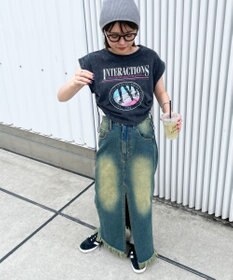 WEGO ヴィンテージウォッシュドロストデザインT