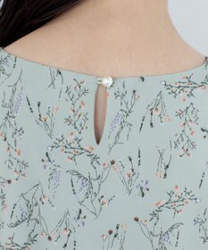 Tiaclasse L 【洗える】花柄Vネックブラウス