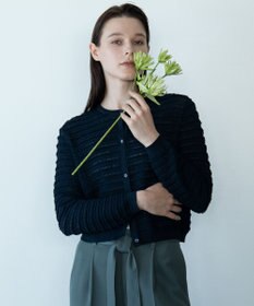 自由区 【カトリエムブーケ】Texture cardigan フリルショートカーディガン