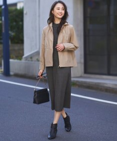 ANY SIS 【洗える】バスケット編み切替えニット ワンピース