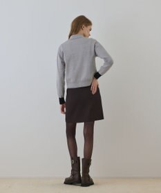 GRACE CONTINENTAL バイカラーロゴニットカーディガン