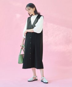 ANY 【2WAY・洗える】Vネック ジレワンピース